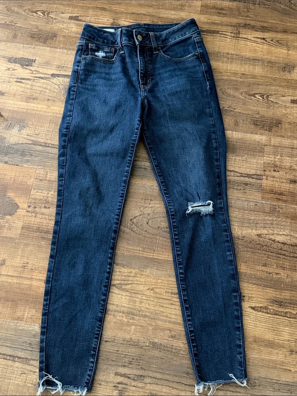 GAP Dark Blue Distressed Skinny Jeans